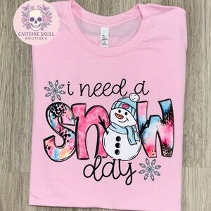 Pink Snow Day Shirt, teacher shirt